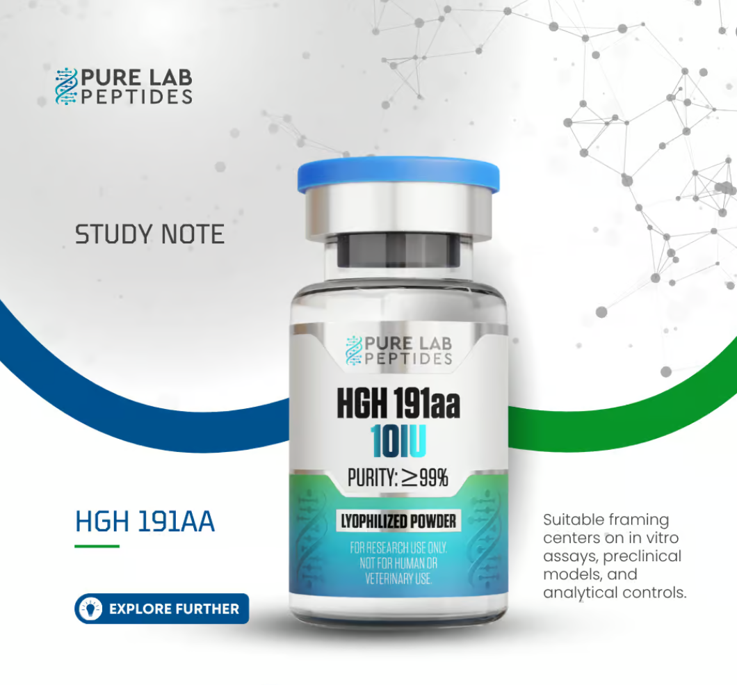 191AA HGH lyophilized peptide vial for clinical and laboratory research