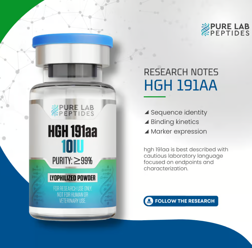 191AA HGH lyophilized peptide 10x bottles for peptide research and laboratory testing