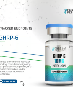 GHRP-6 peptide vial used in laboratory peptide research