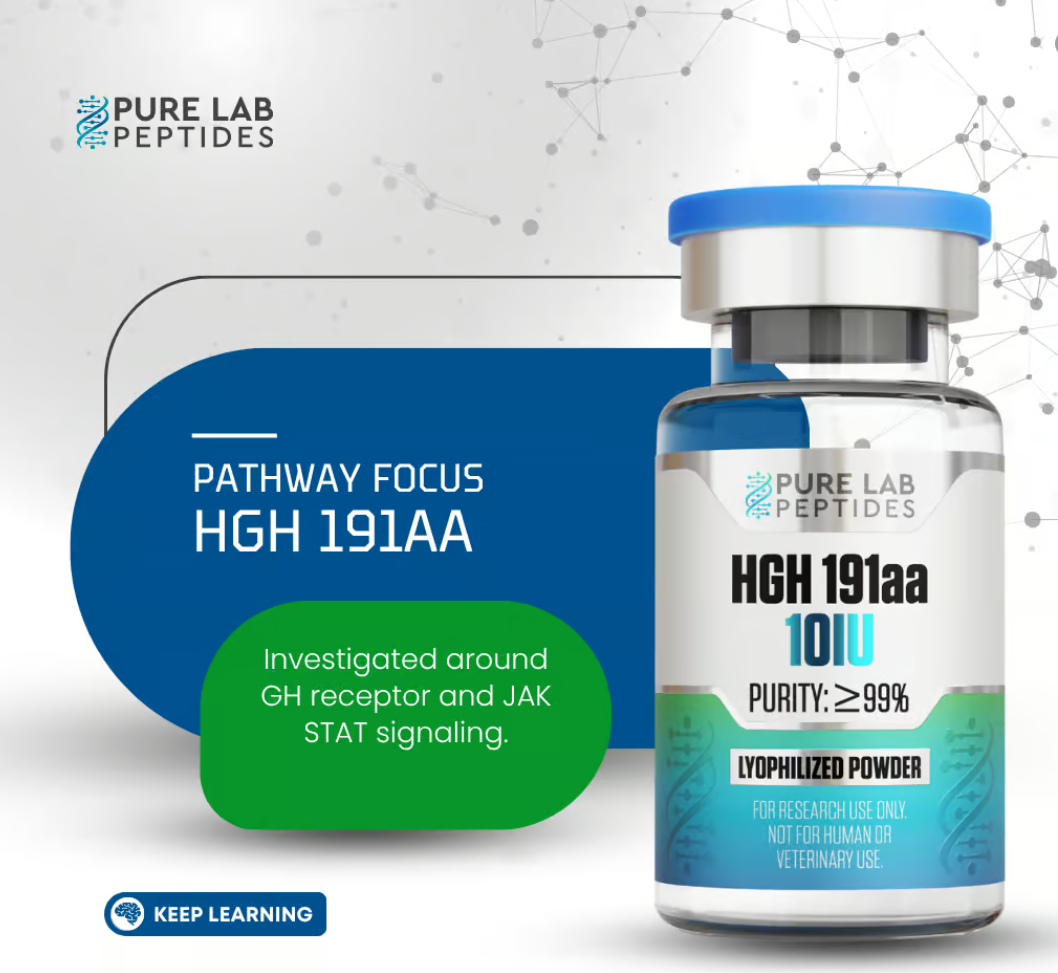 HGH 191AA 10IU recombinant peptide vial for research applications