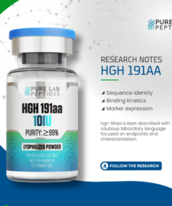HGH 191AA peptide 10IU laboratory-grade research compound vial