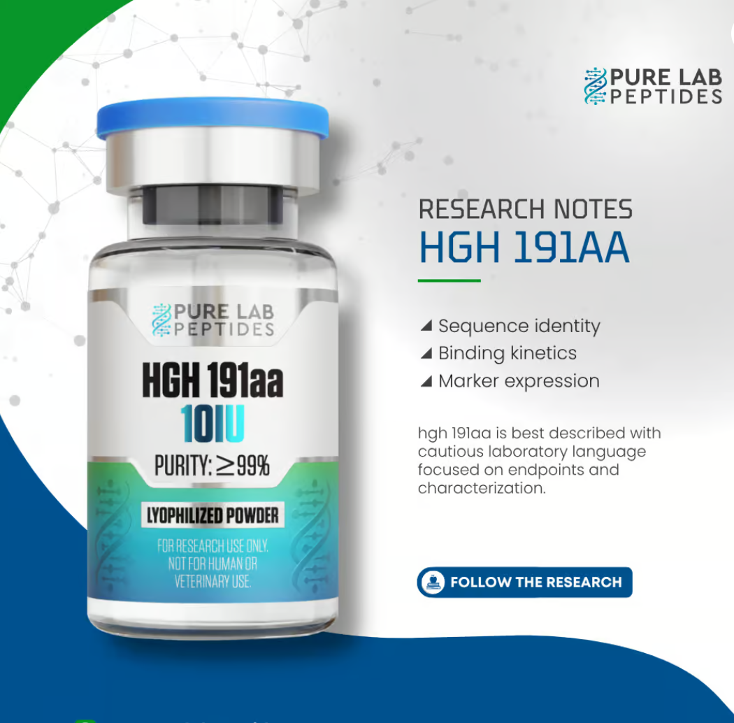 HGH 191AA peptide 10IU laboratory-grade research compound vial
