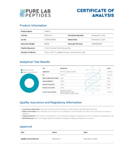 High-purity GHRP 6 growth hormone releasing peptide for research use