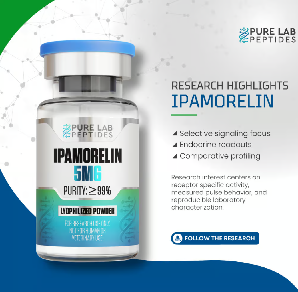 Ipamorelin peptide molecular structure and research compound presentation