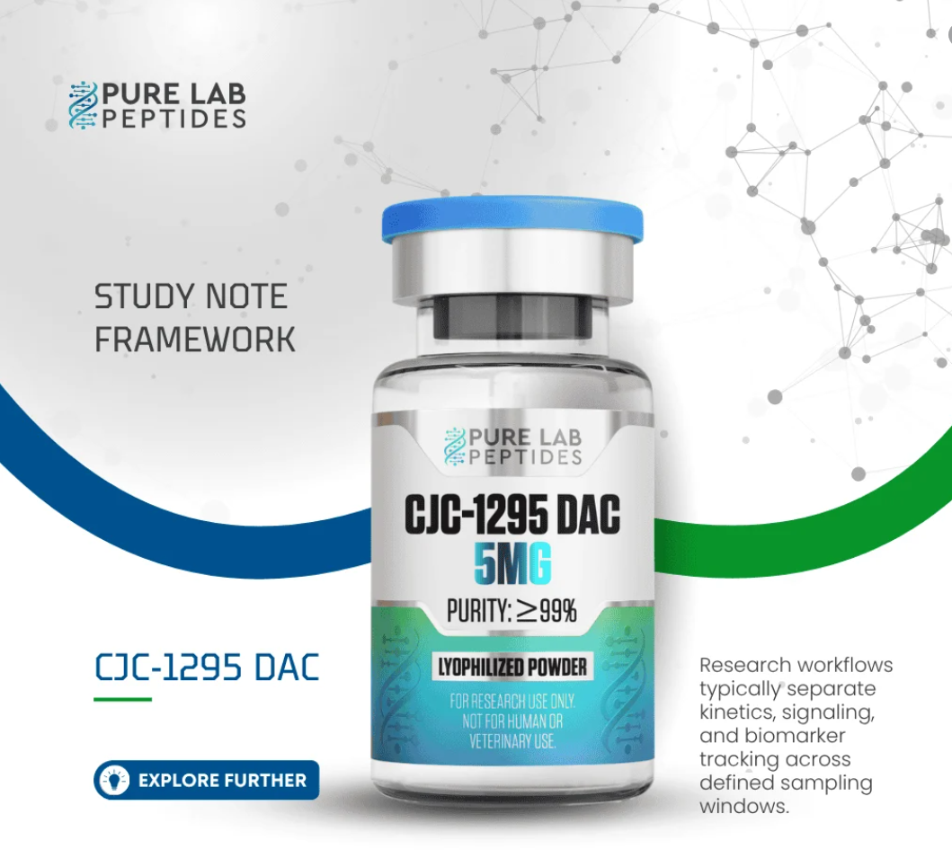 Lyophilized CJC-1295 with DAC peptide vial for peptide protocol research