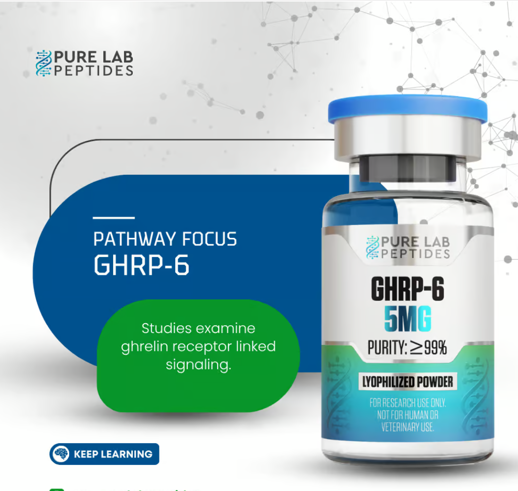 Pharmaceutical-grade GHRP 6 acetate 5mg peptide vial